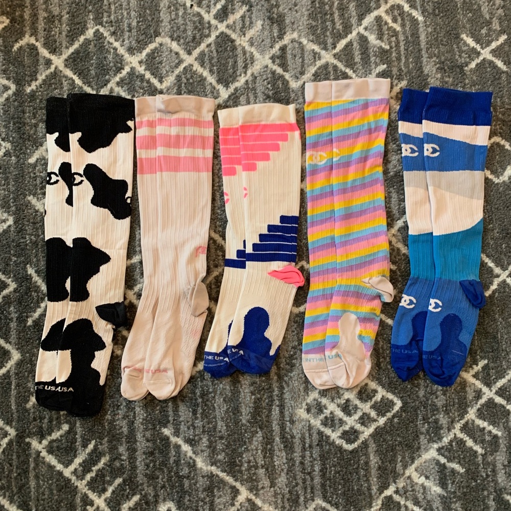 💪🏻 ProCompression Sock Bundle - 5 Pairs - White Base - Unisex